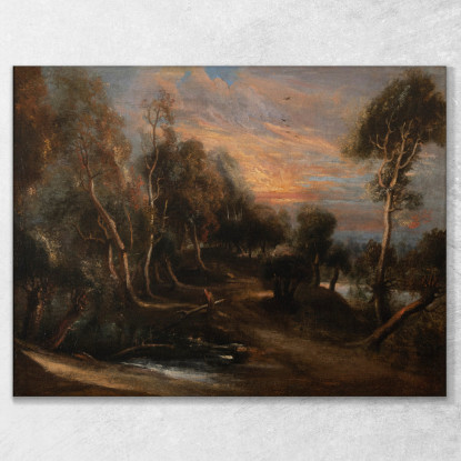 Un Paesaggio Boscoso Al Tramonto Peter Paul Rubens ppr9 quadro stampato su tela