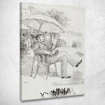 Sulla Terrazza Di Un Albergo A Bordighera Il Pittore Jean Martin Rivede Il Suo Disegno Di Legge Pierre-Auguste Renoir quadro sta