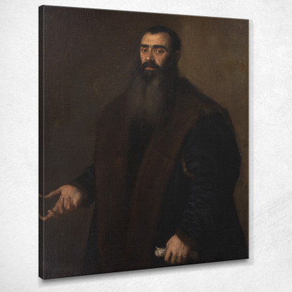 Portrait Du Marchand Et Collectionneur De Nuremberg Willibald Imhoff L'Ancien 1519-1580 Titian Tiziano Vecellio tableau impressi