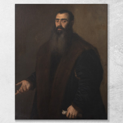 Portrait Du Marchand Et Collectionneur De Nuremberg Willibald Imhoff L'Ancien 1519-1580 Titian Tiziano Vecellio tableau impressi