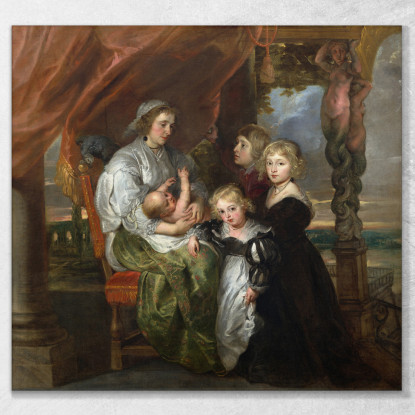 Deborah Kip Moglie Di Sir Balthasar Gerbier E I Suoi Figli Peter Paul Rubens ppr57 quadro stampato su tela