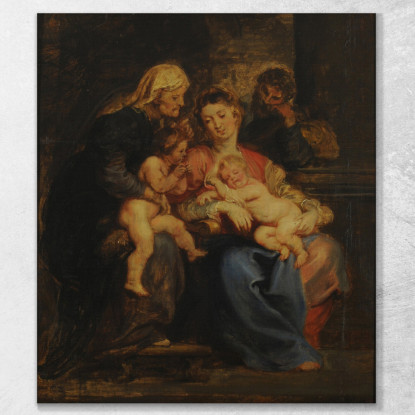 La Sacra Famiglia Con Santa Elisabetta E San Giovanni Peter Paul Rubens ppr104 quadro stampato su tela