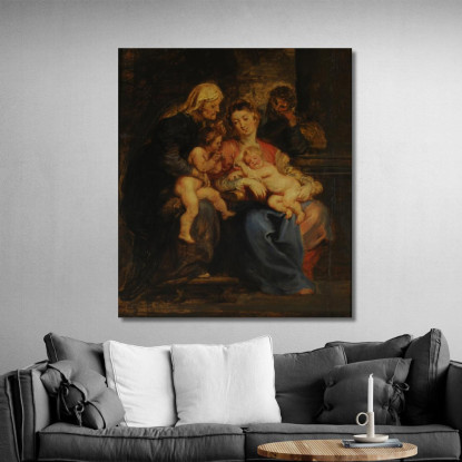 La Sacra Famiglia Con Santa Elisabetta E San Giovanni Peter Paul Rubens ppr104 quadro stampato su tela