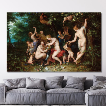 Ninfe Che Riempiono La Cornucopia Peter Paul Rubens ppr124 quadro stampato su tela