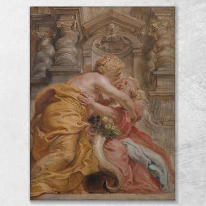 La Pace Abbraccia Abbondantemente Peter Paul Rubens ppr128 quadro stampato su tela