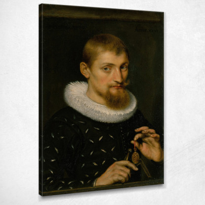 Ritratto Di Uomo Forse Architetto O Geografo Peter Paul Rubens ppr134 quadro stampato su tela