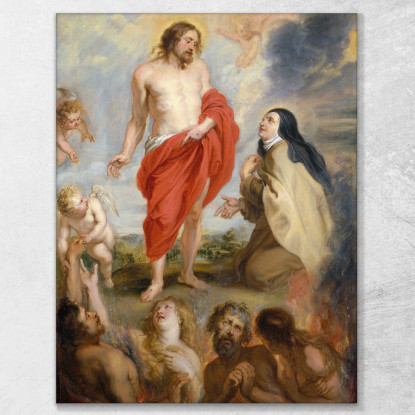 Santa Teresa D'Avila Intercede Per Le Anime Del Purgatorio Peter Paul Rubens ppr167 quadro stampato su tela