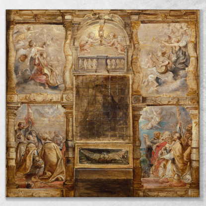 L'Adorazione Eucaristica Peter Paul Rubens ppr204 quadro stampato su tela