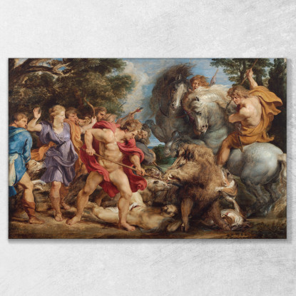 La Caccia Al Cinghiale Calidonio Peter Paul Rubens ppr217 quadro stampato su tela