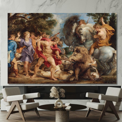 La Caccia Al Cinghiale Calidonio Peter Paul Rubens ppr217 quadro stampato su tela