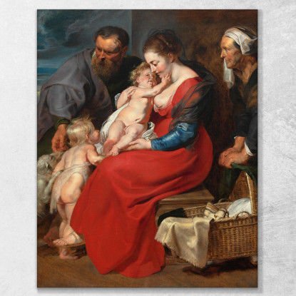 La Sacra Famiglia Con I Santi Elisabetta E Giovanni Battista Peter Paul Rubens ppr248 quadro stampato su tela
