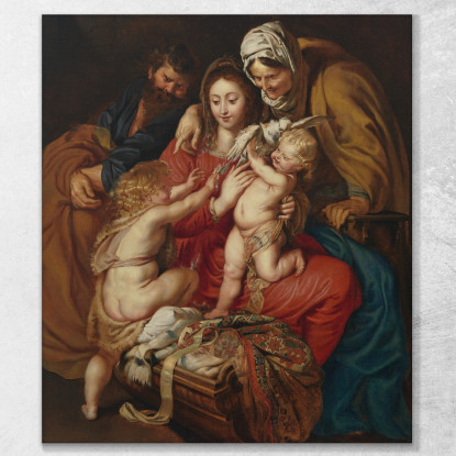 La Sacra Famiglia Con Santa Elisabetta San Giovanni E Una Colomba Peter Paul Rubens ppr250 quadro stampato su tela