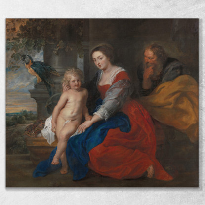 La Sacra Famiglia Con Il Pappagallo Peter Paul Rubens ppr252 quadro stampato su tela