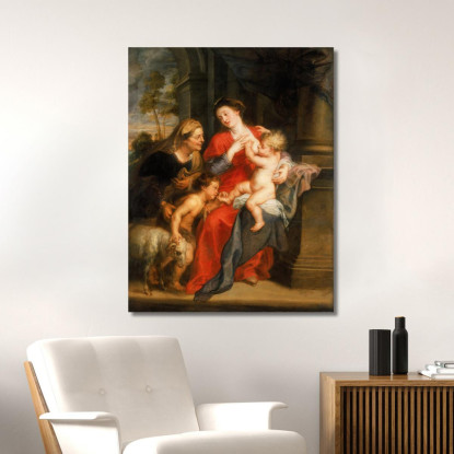 La Vergine Col Bambino E I Ss. Elisabetta E Giovanni Battista Peter Paul Rubens ppr290 quadro stampato su tela