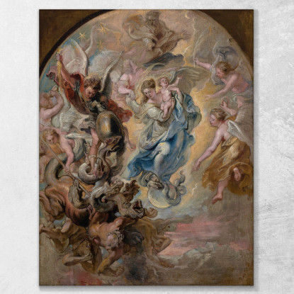 La Vergine Come Donna Dell'Apocalisse Peter Paul Rubens ppr291 quadro stampato su tela