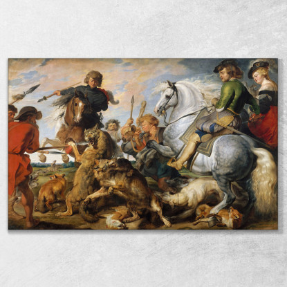 Caccia Al Lupo E Alla Volpe Peter Paul Rubens ppr323 quadro stampato su tela