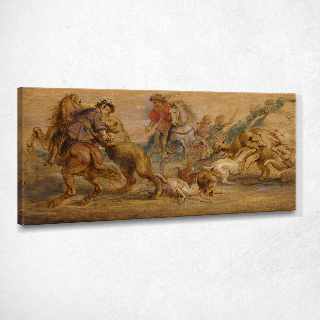 Studio Per La Caccia All'Orso Per L'Alcázar Di Madrid Peter Paul Rubens ppr326 quadro stampato su tela