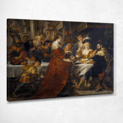 La Fête D'Hérode. Salomé Apportant La Tête De Saint Jean-Baptiste Sur Un Plat Peter Paul Rubens tableau impression sur toile