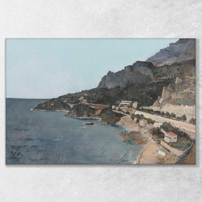 Cap D'Ail Vista Preso Dal Palazzo Del Principe Di Monaco Alfred Stevens stal14 quadro stampato su tela