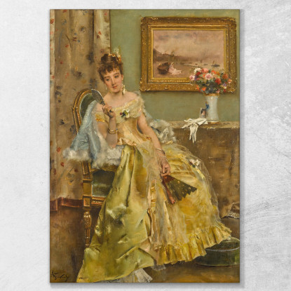 Civetteria Alfred Stevens stal16 quadro stampato su tela