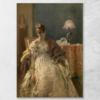 Disperato Alfred Stevens stal20 quadro stampato su tela