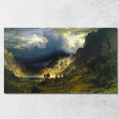 Una Tempesta Sulle Montagne Rocciose Sul Monte Rosalie Albert Bierstadt abr1 quadro stampato su tela