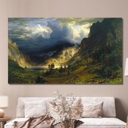 Una Tempesta Sulle Montagne Rocciose Sul Monte Rosalie Albert Bierstadt abr1 quadro stampato su tela