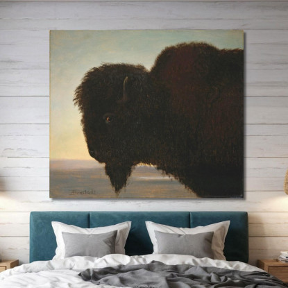 Testa Di Bufalo Albert Bierstadt abr7 quadro stampato su tela