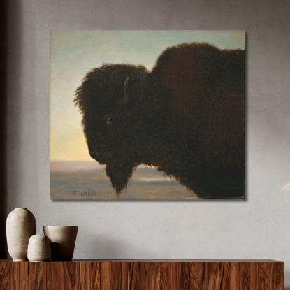 Testa Di Bufalo Albert Bierstadt abr7 quadro stampato su tela