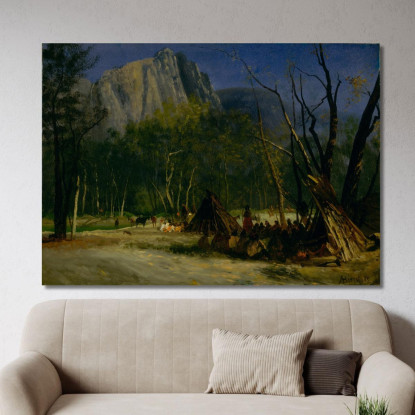 Indiani Nel Consiglio Della California Albert Bierstadt abr39 quadro stampato su tela