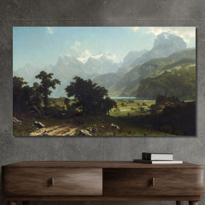 Lago Dei Quattro Cantoni Albert Bierstadt abr43 quadro stampato su tela