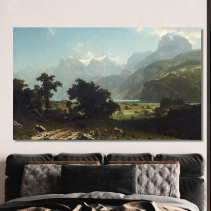 Lago Dei Quattro Cantoni Albert Bierstadt abr43 quadro stampato su tela