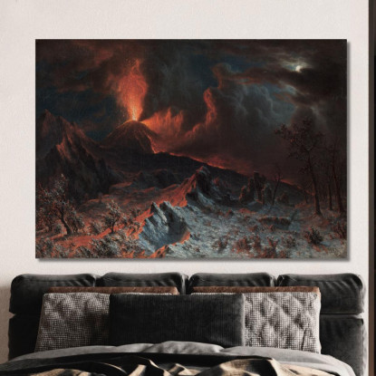 Il Vesuvio A Mezzanotte Albert Bierstadt abr65 quadro stampato su tela