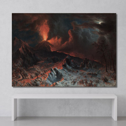 Il Vesuvio A Mezzanotte Albert Bierstadt abr65 quadro stampato su tela