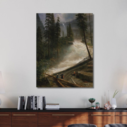 Cascate Del Nevada Yosemite Albert Bierstadt abr71 quadro stampato su tela