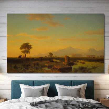 Rovine Di Paestum Albert Bierstadt abr85 quadro stampato su tela