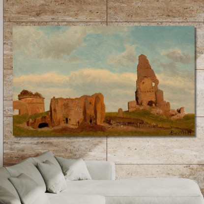 Rovine-Campagna Di Roma Albert Bierstadt abr86 quadro stampato su tela