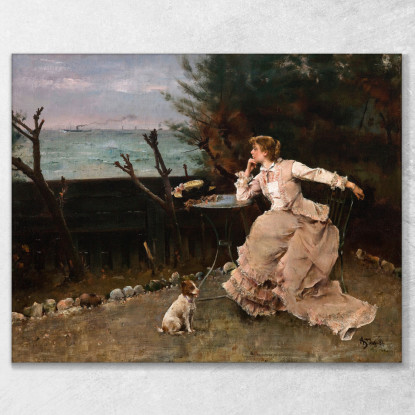 Nel Pensiero Profondo Alfred Stevens stal34 quadro stampato su tela