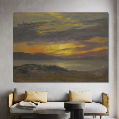 Tramonto Albert Bierstadt abr104 quadro stampato su tela