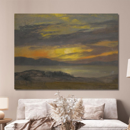 Tramonto Albert Bierstadt abr104 quadro stampato su tela