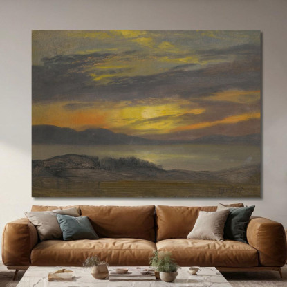 Tramonto Albert Bierstadt abr104 quadro stampato su tela