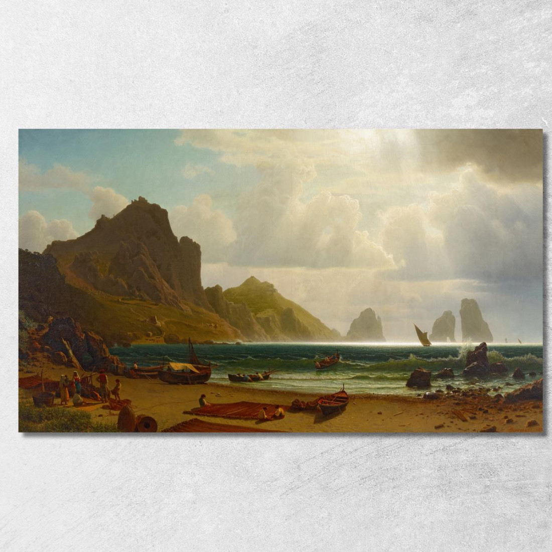 The Marina Piccola Capri Albert Bierstadt abr109 quadro stampato su tela