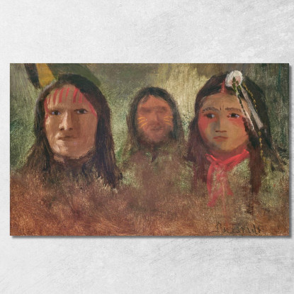 Tre Indiani Albert Bierstadt abr115 quadro stampato su tela