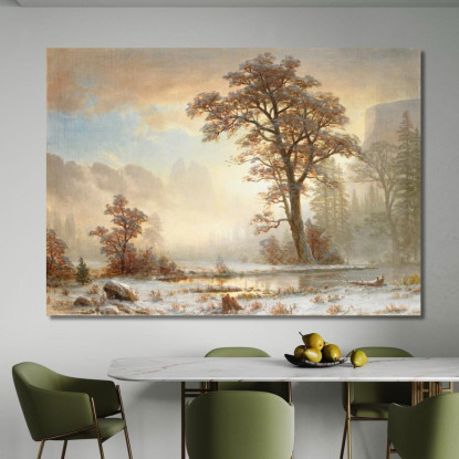 Valle Dello Yosemite: Prima Nevicata Dell'Anno Albert Bierstadt abr122 quadro stampato su tela