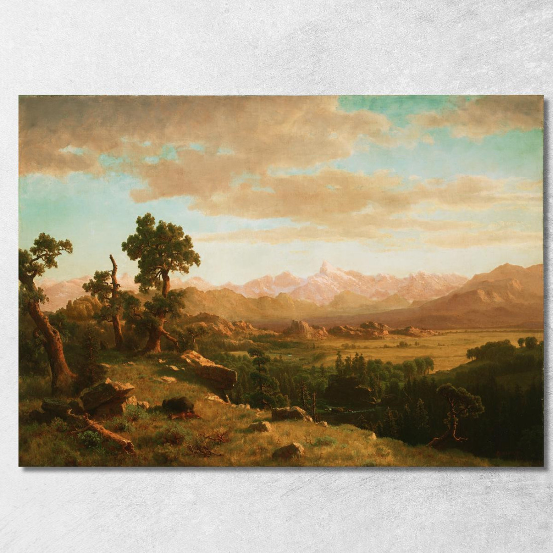 Paese Del Fiume Vento Albert Bierstadt abr131 quadro stampato su tela