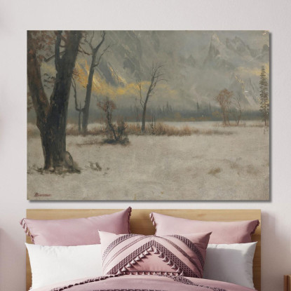 Paesaggio Invernale Albert Bierstadt abr133 quadro stampato su tela