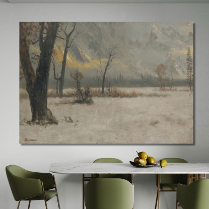 Paesaggio Invernale Albert Bierstadt abr133 quadro stampato su tela