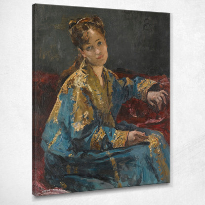 La Signora In Blu Alfred Stevens stal39 quadro stampato su tela