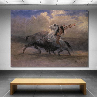 Schizzo Per L'Ultimo Dei Bufali Albert Bierstadt abr142 quadro stampato su tela
