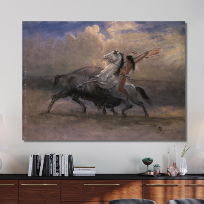 Schizzo Per L'Ultimo Dei Bufali Albert Bierstadt abr142 quadro stampato su tela